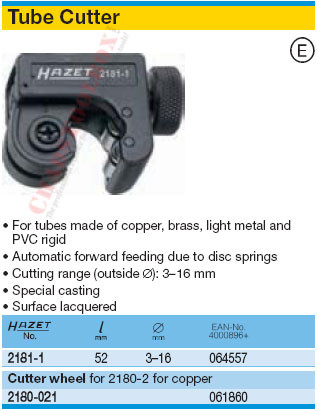 HAZET 2181-1 TUBE CUTTER