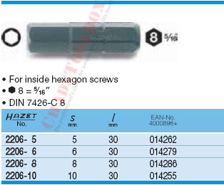 HAZET 2206-8 SCREWDRIVER BIT