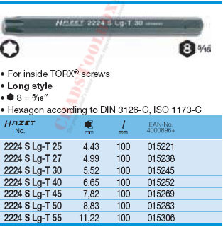 HAZET 2224SLG-T40 TORX-SCREWDRIVER BIT