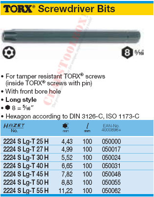 HAZET 2224SLG-T55H TORX-SCREWDRIVER BIT