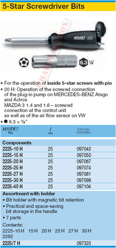 HAZET 2225-25H TORX-SCREWDRIVER-SOCKET (BIT)