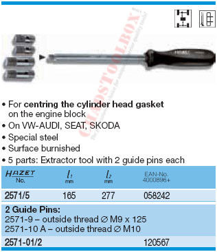HAZET 2571/5 GUIDING BOLT SET