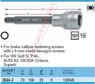 HAZET 2584-3 SCREWDRIVER SOCKET