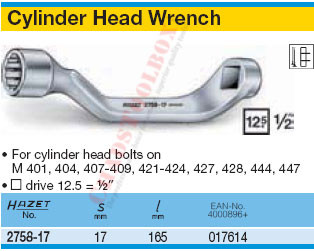 HAZET 2758-17 CYLINDER HEAD WRENCH
