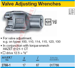 HAZET 2768-1 VALVE ADJUSTING WRENCH - ChadsToolbox.com Inc