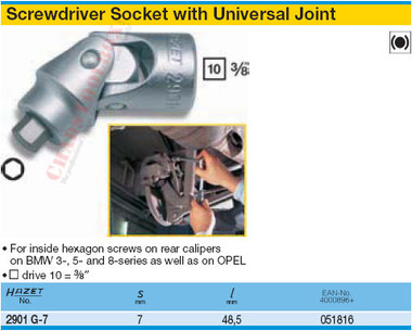 HAZET 2901G-7 HINGE JOINT SOCKET