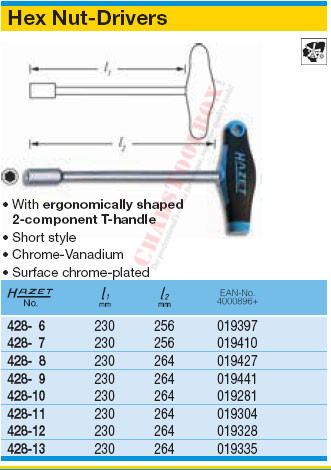 HAZET 428-10 HEX NUT DRIVERS