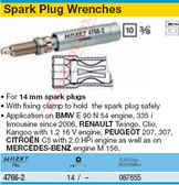 HAZET 4766-2 SPARK PLUG WRENCH