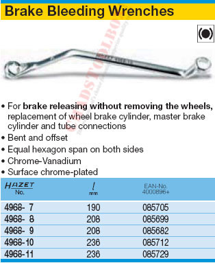 HAZET 4968-9 BRAKE BLEEDING WRENCH