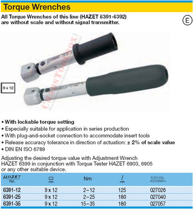 HAZET 6391-35 TORQUE WRENCH
