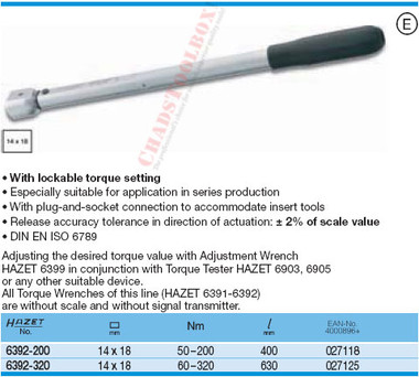 HAZET 6392-320 TORQUE WRENCH