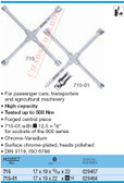 HAZET 715-01 FOUR-WAY RIM WRENCH FOR PASSENGER CARS