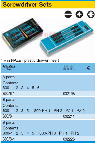 HAZET 800/6 SCREWDRIVER SET