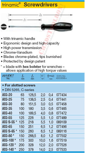 HAZET 803-25 SCREWDRIVER