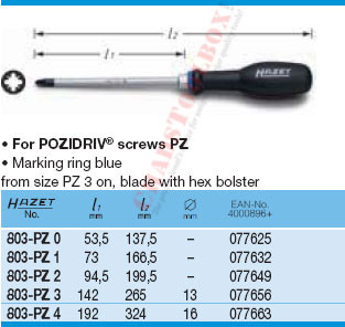 HAZET 803-PZ1 SCREWDRIVER
