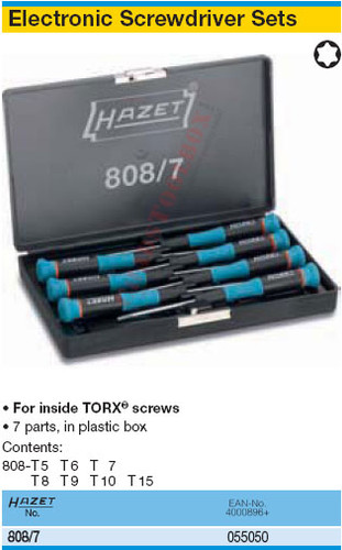 HAZET 808/7 TORX ELECTRONIC SCREWDRIVER SET