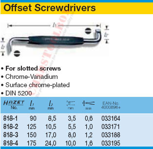 HAZET 818-2 HEX HEAD WRENCH
