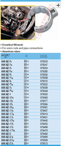 HAZET 848AZ-7/8 12-POINT FLARE NUT WRENCH