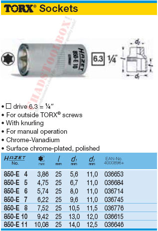 HAZET 850-E4 TORX SOCKET