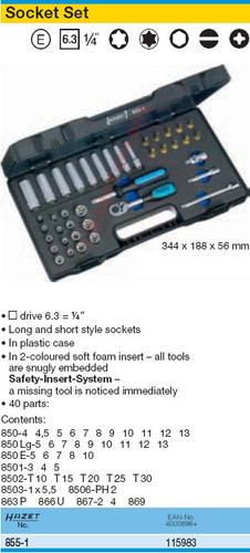 HAZET 855-1 TOOL BOX, EMPTY