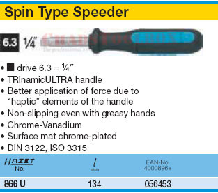 HAZET 866U SPIN TYPE SPEEDER 6,3 (1/4