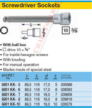 HAZET 8801KK-7 SCREWDRIVER SOCKET