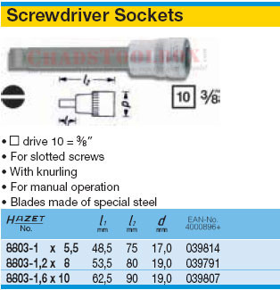 HAZET 8803-1X5.5 SCREWDRIVER SOCKET