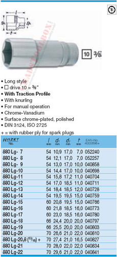 HAZET 880LG-8 6-POINT SOCKET