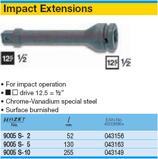 HAZET 9005S-5 EXTENSION FOR IMPACT SOCKETS