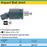 HAZET 9006S UNIVERSAL JOINT FOR IMPACT SOCKETS