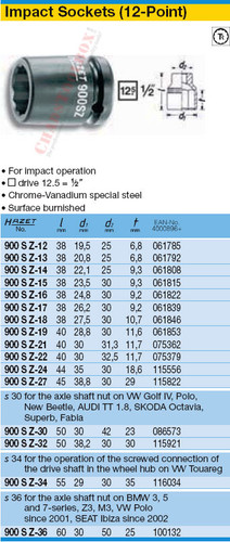 HAZET 900SZ-36 12-POINT IMPACT SOCKET