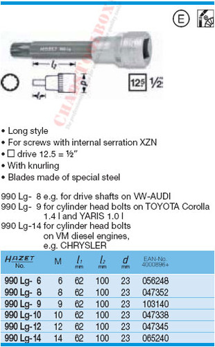 HAZET 990LG-10 SCREWDRIVER SOCKET