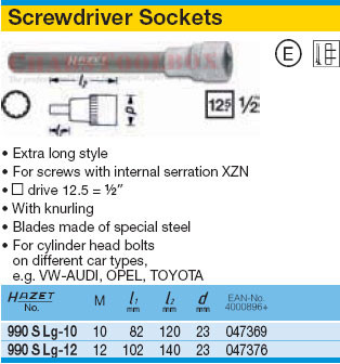 HAZET 990SLG-12 SCREWDRIVER SOCKET