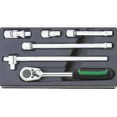 96838113 Stahlwille 1/2 Drive Extension/Ratchet Set in Tray