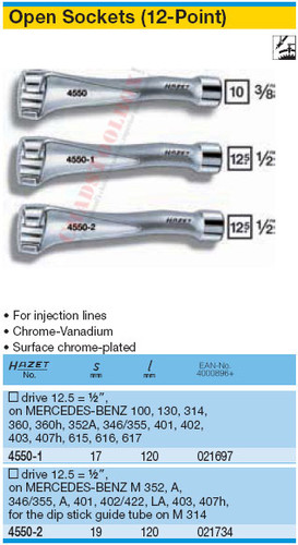 HAZET 4550 OPEN 12-POINT SOCKET