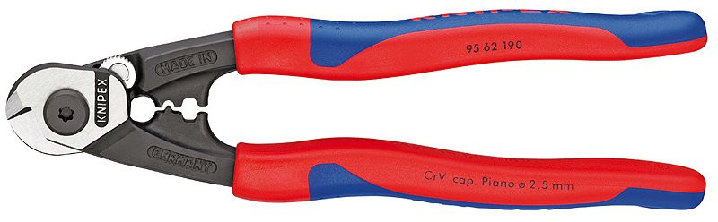 95 62 190 Knipex Ergo Handle Wire Rope Cutters with Crimper -  ChadsToolbox.com Inc