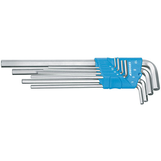 Gedore 1543555 H 42 EL-88 A Hexagon Allen key set long in holder AF 8 pieces Gedore 1543555 H 42 EL-88 A Hexagon Allen key set long in holder AF 8 pieces
