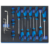 Gedore 2016311 Screwdriver set in 2/4 CT tool module, 15 pieces 2005 CT2-2160