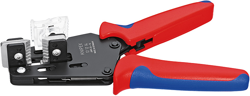 Knipex 12 12 14 Precision Insulation Strippers with adapted blades 16-26  AWG - ChadsToolbox.com Inc
