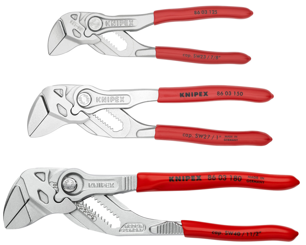 Knipex 3 pc Micro Pliers Wrench Set, 125, 150, and 180mm -   Inc