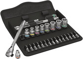 WERA 05004021001 8100 SA 11 ZYKLOP METAL RATCHET SET. IMPERIAL 1/4 28PIECE RATCHET SET WITH SWITCH LEVER IMPERIAL