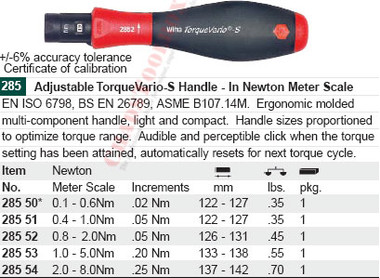 WIHA 28552 TorqueVario-S Newton Scale 0.8-2.0Nm