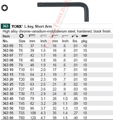 WIHA 36330 Torx L-Key T30 X 73mm