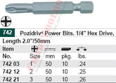 WIHA 74212 Pozidriv Power Bit #2 X 50mm