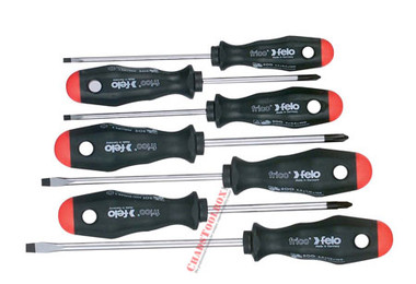 22134 FELO Slotted, Phillips, & Pozidriv 7 Pc Screwdriver Set