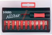 50855 FELO Slotted, Pozidri, Phillips, +Star 10 Pc Bit Set