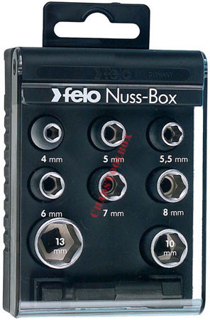 22198 FELO 1/4" Nut Box with 8 Nutdrivers & Adapter