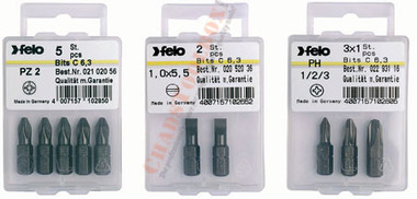 FELO 10264 Slotted 5/32" x 0.8" x 1" Bits on 1/4" stock - 2 per pkg