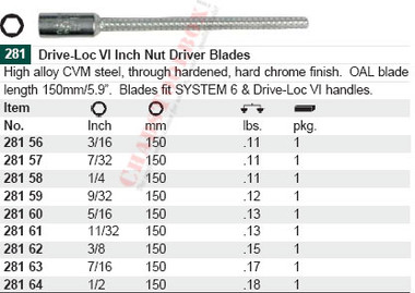 WIHA 28161 Nutdriver Hex DrvLoc VI 11/32x150mm