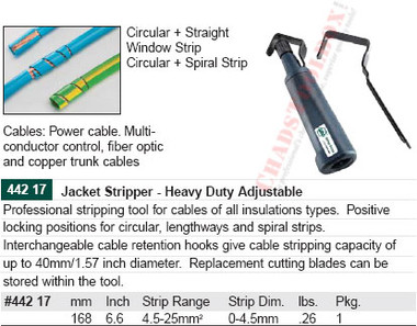 TOR Heavy Duty Adjustable Jacket Stripper Strip Range 4.5-25mm